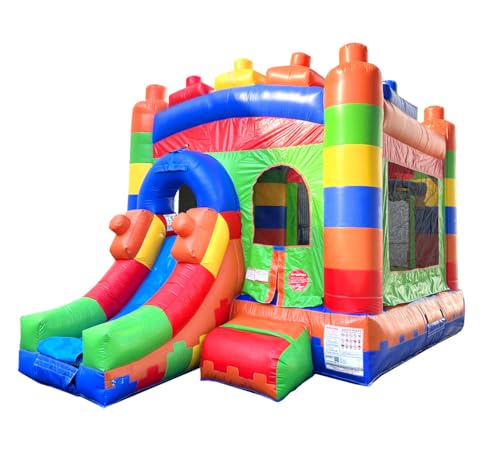 Pogo Bounce House Inflatable Bounce House with Slide Building Block