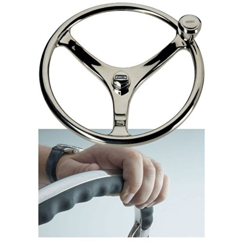Edson Marine 14.5" Stainless Steel Comfort Grip Steering Wheel w/PowerKnob