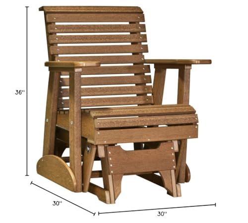Furniture Barn USA Poly Lumber 2' Plain Rollback Glider Antique Mahogany