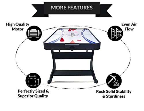 PUCK Eros 5.5-Foot Folding Air Hockey Table Jet Black