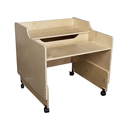 Contender Kids Computer Desk with Rolling Casters Natural