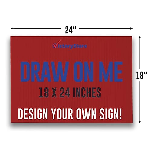 VictoryStore 18” x 24” Corrugated Plastic Blank Yard Signs Red 1000-Pack