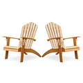 Cambridge Casual Lakeside Oversized Patio Adirondack Chair Set of 2 Natural Teak