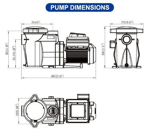 Afras Pool Pump 2 HP Variable Speed Pentair Compatible Black