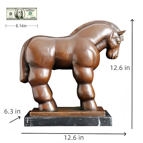 FENGSHUI-CAISHEN Pure Copper Horse Statue Brown