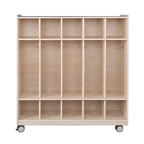 Angeles Mobile 5-Section Locker with Shoe Storage Wooden