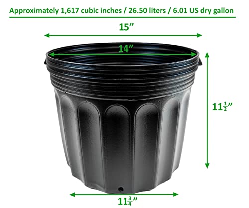 Viagrow Nursery Pots #7 Series Pallet 6.06 Gal Black (1,440 per pallet)