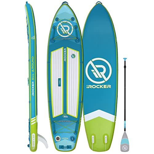 iROCKER Inflatable Stand Up Paddle Board Ultra Series Teal/Lime