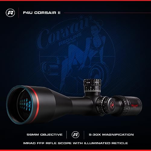 Red-Line Optics F4U Corsair MRDAD FFP 5-30x56 Long Range Scope Red Black