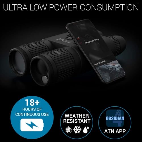 Certified Brands ATN BinoX 4K 4-16X Smart Day/Night Binoculars with Laser Range Finder Black