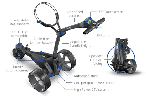 AMBA7 Motocaddy M5 GPS DHC Electric Caddy Cart Bundle Black