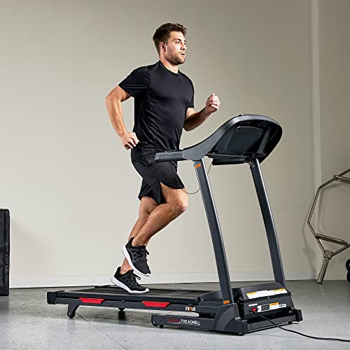 Sunny Health & Fitness Folding Incline Treadmill Black