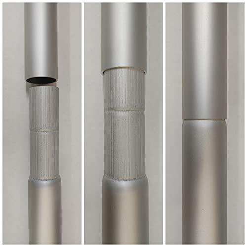 Telepole Manufacturing Inc 17' Sectional Flagpole with 266 LED Solar Light Silver