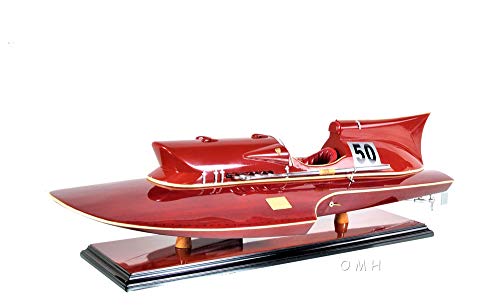 Old Modern Handicrafts Ferrari Hydroplane Wooden Model Medium Red