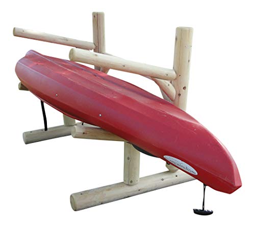 Log Kayak Rack 2-Place 1-Sided Kayak/SUP Rack Natural