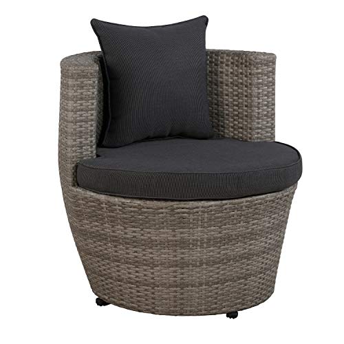 Alaterre Furniture Bistro All-Weather Conversation Set with Two Round Chairs and Glass Top Table Coffee