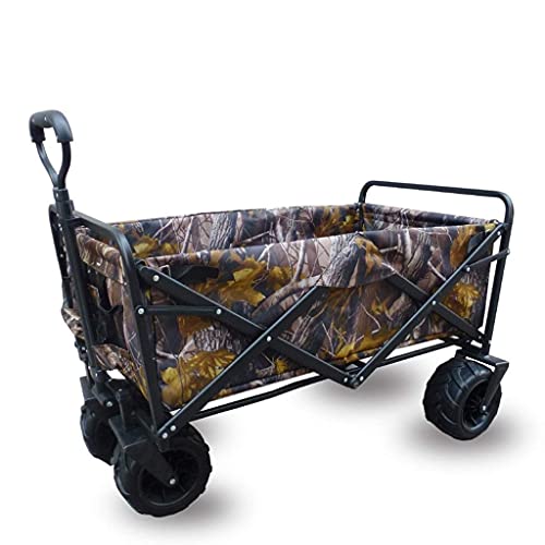 5sssallefaa Heavy Duty 4-Wheel Pull Along Beach Wagon Foldable Garden Cart