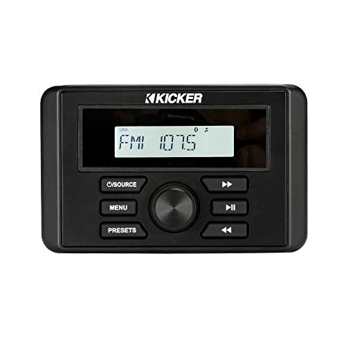 KICKER Marine Gauge-Style Source & 6.5" Powersports Speakers Bundle