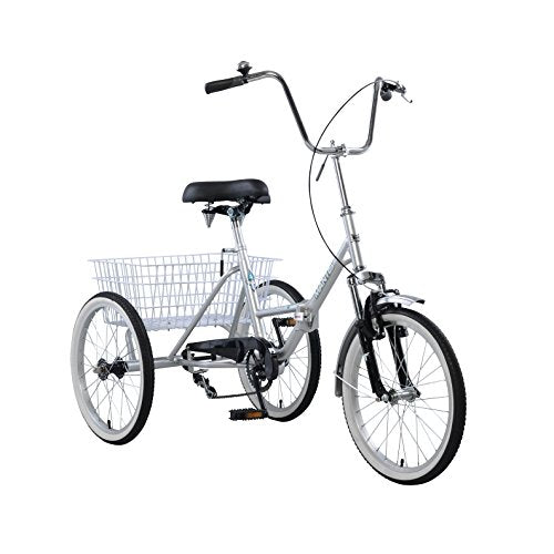 Mantis Tri-Rad Adult Folding Tricycle Silver 20 Inch Wheels