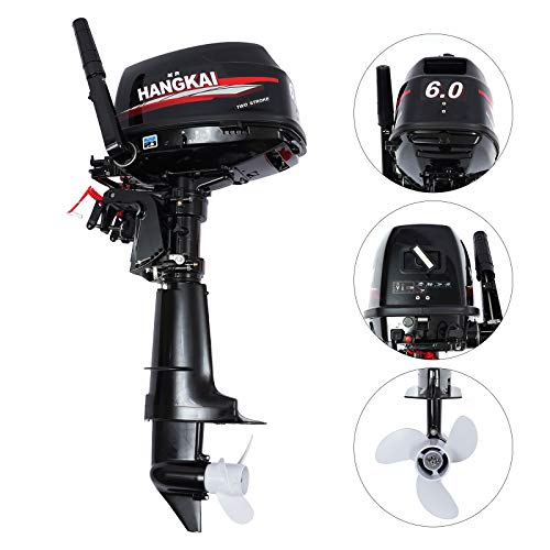 SABUIDDS 2-Stroke 6HP Outboard Motor Black