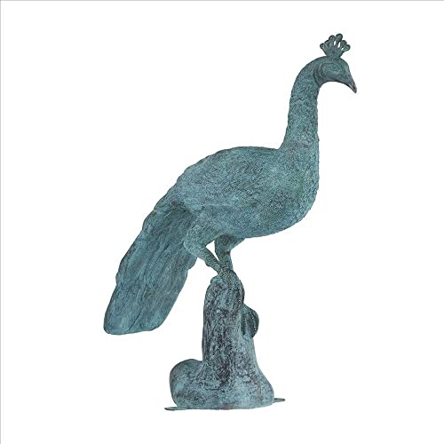 Design Toscano Pleasant Peacock Cast Bronze Garden Statue Verdigris