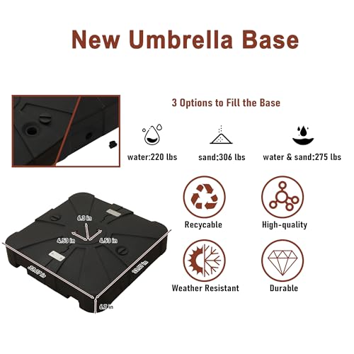 MONDAWE 10x13 ft Cantilever Umbrella with LED Light, 360° Rotation, Aluminum Frame Red (LED + Bluetooth)