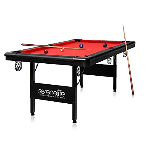 SereneLife Portable Pool Table Red