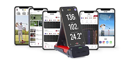 Rapsodo Mobile Launch Monitor for Golf Indoor and Outdoor Use with GPS Satellite View and Professional Level Accuracy, iPhone & iPad Only Black/Red