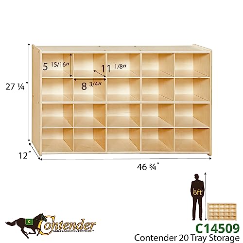 Contender 20 Cubby Hardwood Storage Shelf Natural
