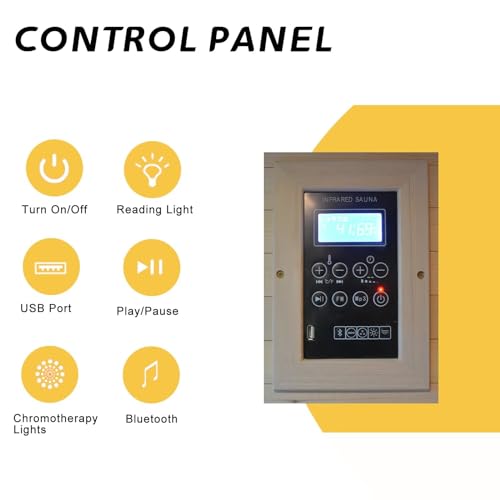 Zugoni Indoor Far Infrared Sauna Room Low EMF 5 Heating Panels 1400W Sauna Style