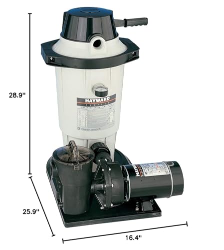 Hayward W3EC40C92S Perflex 1 HP Diatomaceous Earth Filter Pump System Gray
