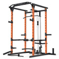 Mappding Power Cage with LAT Pulldown, Squat Rack, 1500 Lbs Capacity, Orange
