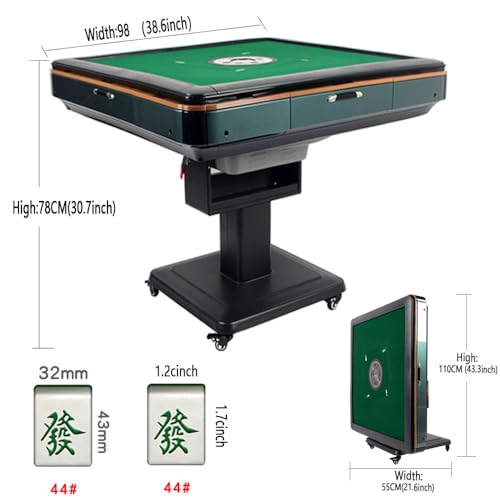 YUEHUA Automatic Folding Mahjong Table with Wheels and 144 Tiles