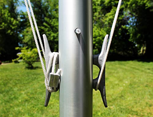 Telepole Manufacturing Inc 25’ Superior Nautical Flag Pole Telescoping Aluminum Silver