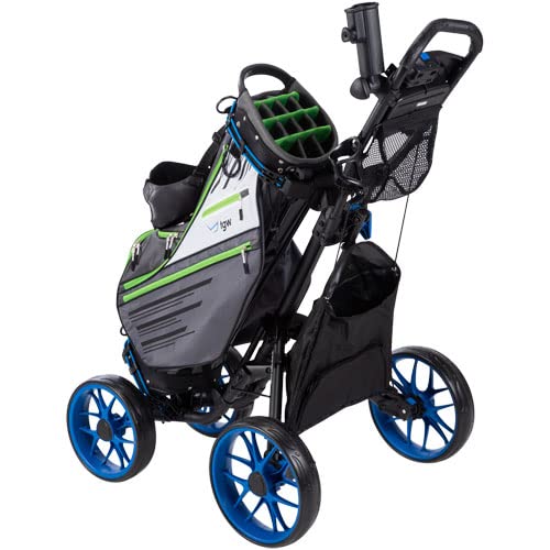 TGW Tour 4-Wheel Golf Push Cart Dark Grey/Blue