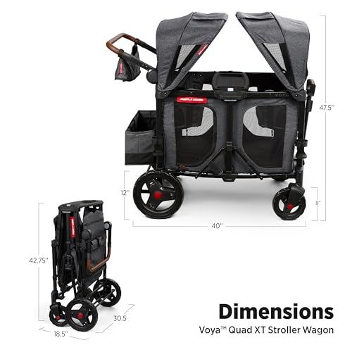 Radio Flyer Voya XT Quad Stroller Wagon 4-Seater Gray