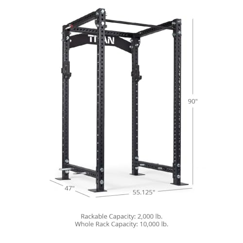 Titan Fitness 90" Black Bolt-Down Power Rack 2000 LB Capacity