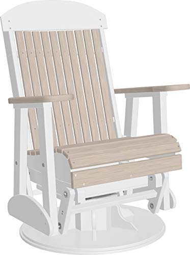 LuxCraft Classic Outdoor Swivel Glider Chair Birch & White