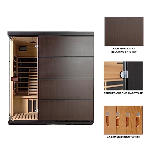 Blue Wave Sirona 3-Person Hemlock Infrared Sauna Espresso