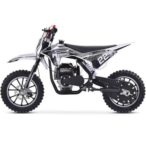 MotoTec 50cc Demon Kids Gas Dirt Bike 2-Stroke White