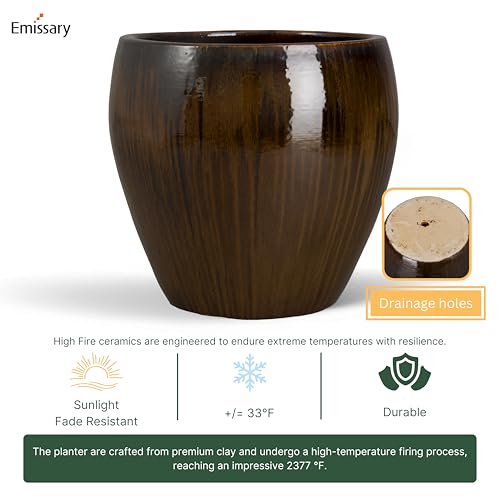 Emissary Java Stoneware Round Planter 24in. L x 23.5in. H