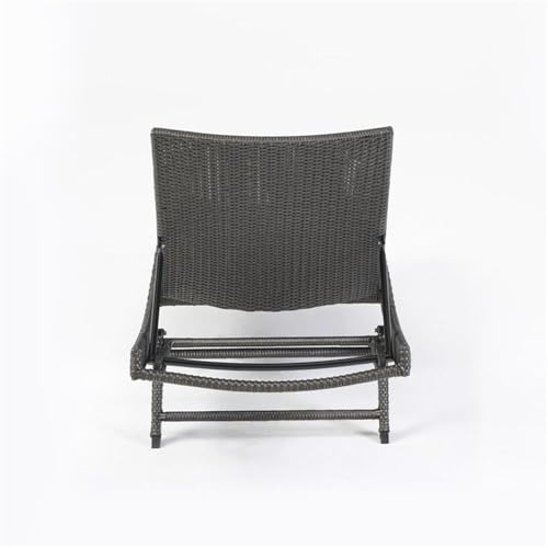Noble House Kauai Outdoor 6-Pc Wicker Chaise Lounge Set Grey
