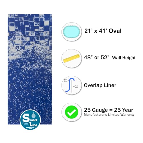 Smartline Oval Tidal Surge Overlap Liner 21' x 41' for Above Ground Pools