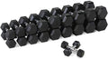 WF Athletic Supply Rubber Coated Hex Dumbbell Set - 5-50LB Dumbbells Only