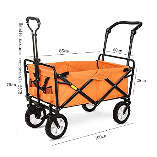 5sssallefaa Folding Trolley Cart Garden Wagon with 4 Wheels