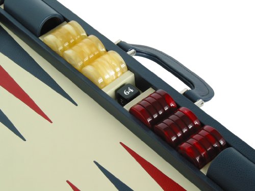 Zaza & Sacci 23-Inch Leather Backgammon Set Large Blue
