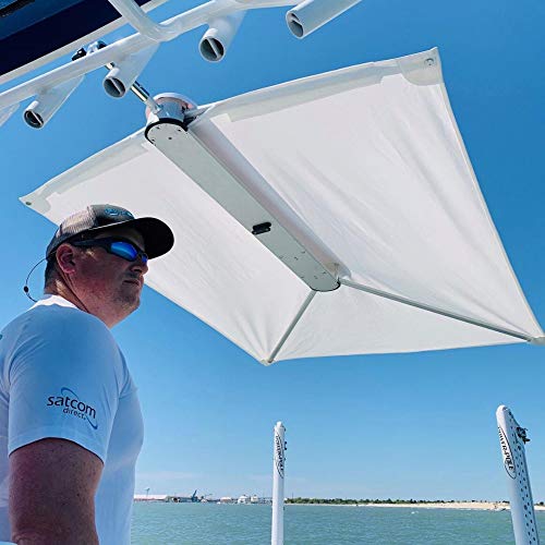 TACO Marine ShadeFin T10-3000-4 with Bag and Fixed Rod Holder Mount Kit White
