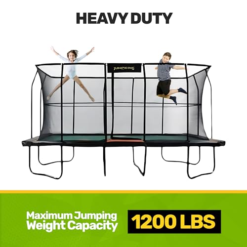 JumpKing Pro-Series 10'x18' Rectangle Trampoline with Enclosure Black/Orange