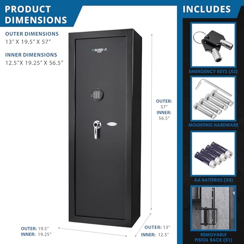 BARSKA Quick Access Digital Rifle Safe with Silent Mode - Black