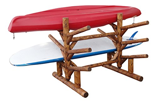 Log Kayak Rack 4 Place Paddle Board Storage Rack Canyon Brown